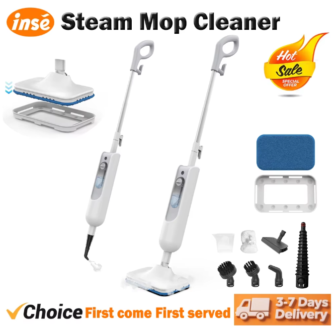 INSE Powerful Steam Mop 6 in 1 Scrubbing Steam Vac Mop High Temperature Detachable Steam Cleaner for HardFloor Carpet Kitchen F2