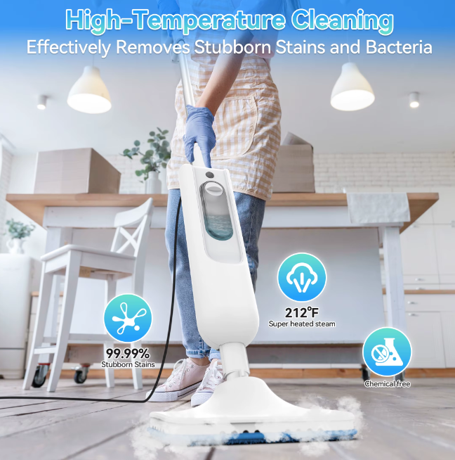INSE Powerful Steam Mop 6 in 1 Scrubbing Steam Vac Mop High Temperature Detachable Steam Cleaner for HardFloor Carpet Kitchen F2