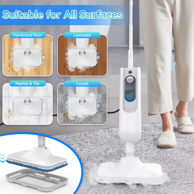 INSE Powerful Steam Mop 6 in 1 Scrubbing Steam Vac Mop High Temperature Detachable Steam Cleaner for HardFloor Carpet Kitchen F2